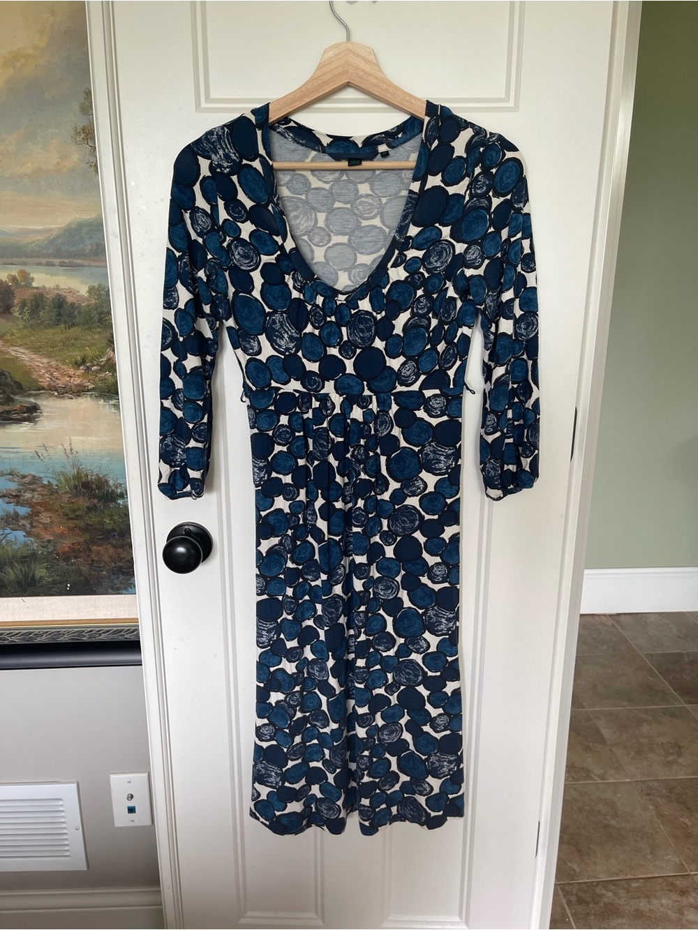 Boden 3/4 Sleeve Abstract Dress